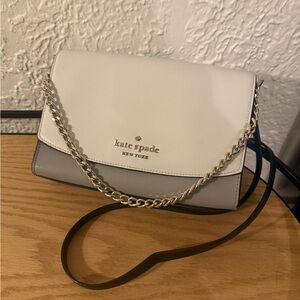 Kate Spade Elegant Cream and Gray Crossbody Bag